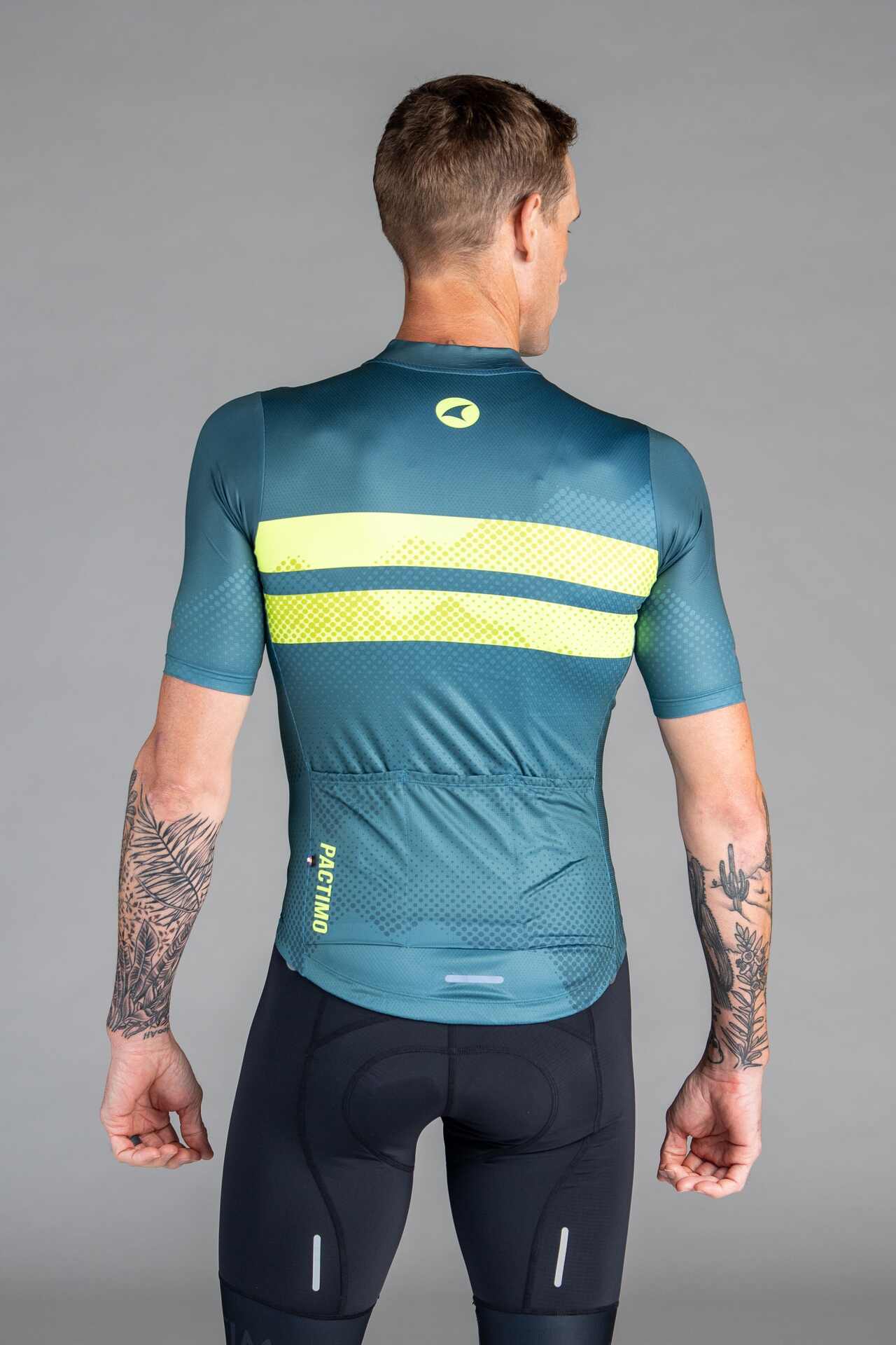Men's Teal Ascent Aero Cycling Jersey - Back View