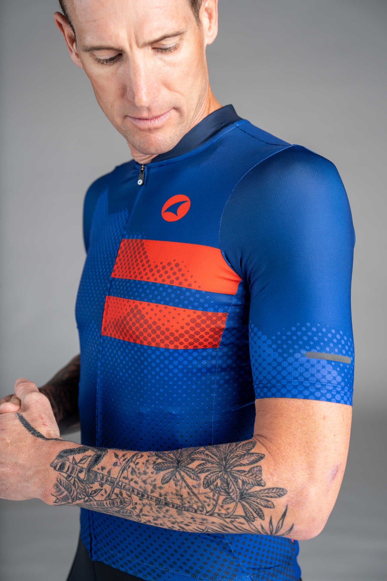 Men's Blue Ascent Aero Cycling Jersey - Sleeve