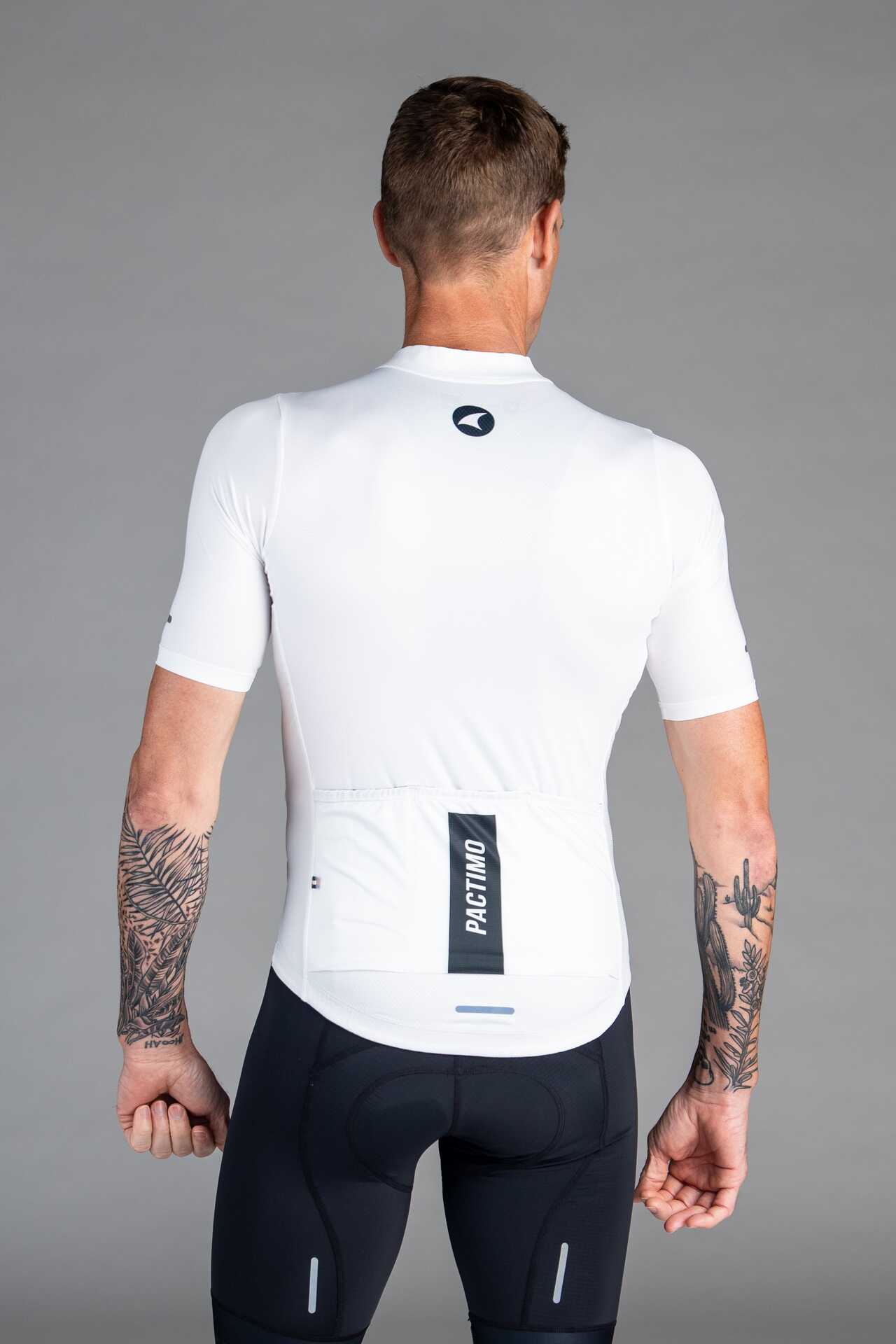 Men's White Ascent Aero Cycling Jersey - Back View