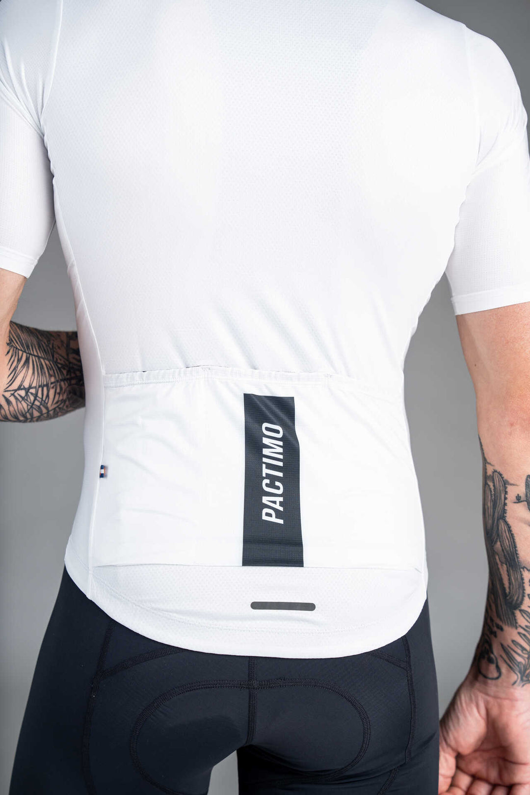Men's White Ascent Aero Cycling Jersey - Back Pockets