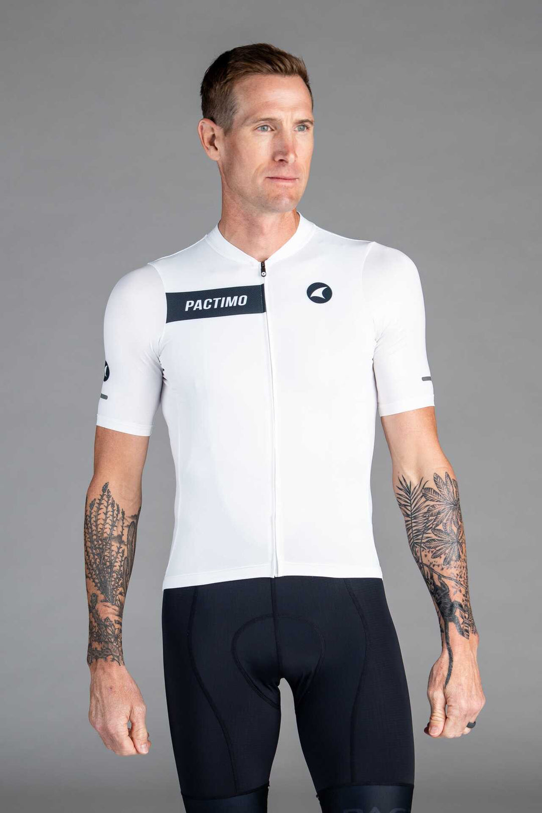 Men's White Ascent Aero Cycling Jersey - Front View