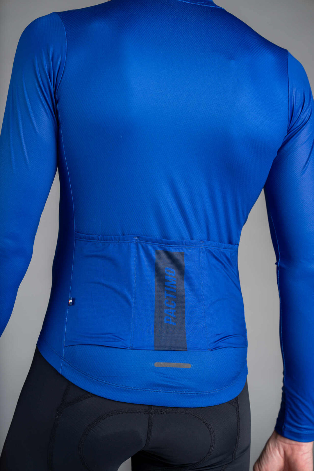 Men's Blue Ascent Aero Long Sleeve Cycling Jersey - Back Pockets