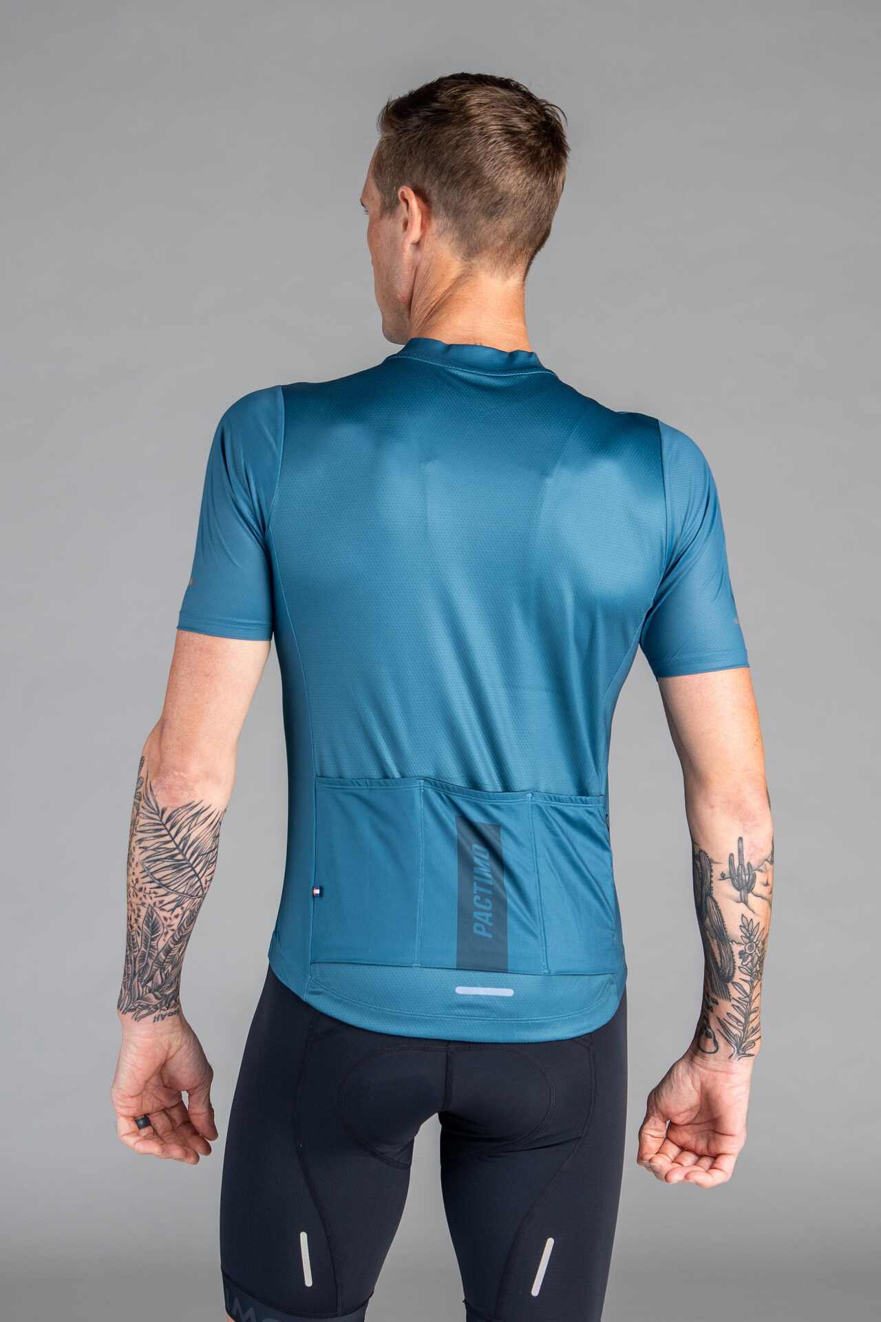 Men's Teal Ascent Cycling Jersey - Back View