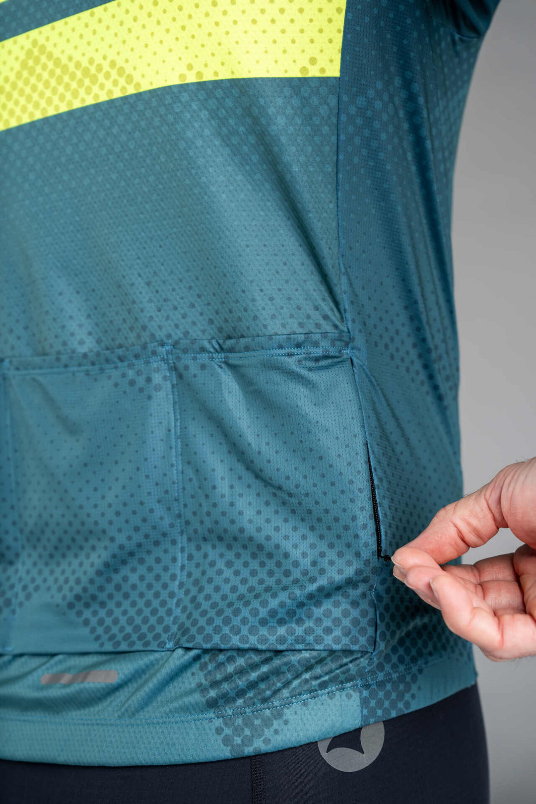 Men's Teal Ascent Cycling Jersey - Back Pocket
