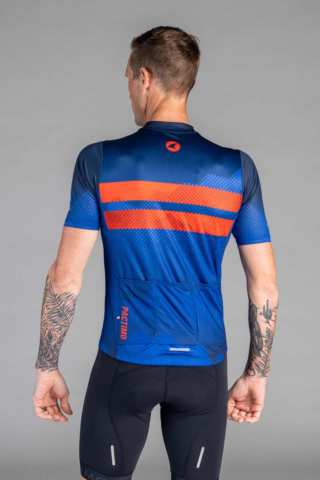 Men's Blue and Red Ascent Cycling Jersey - Back View