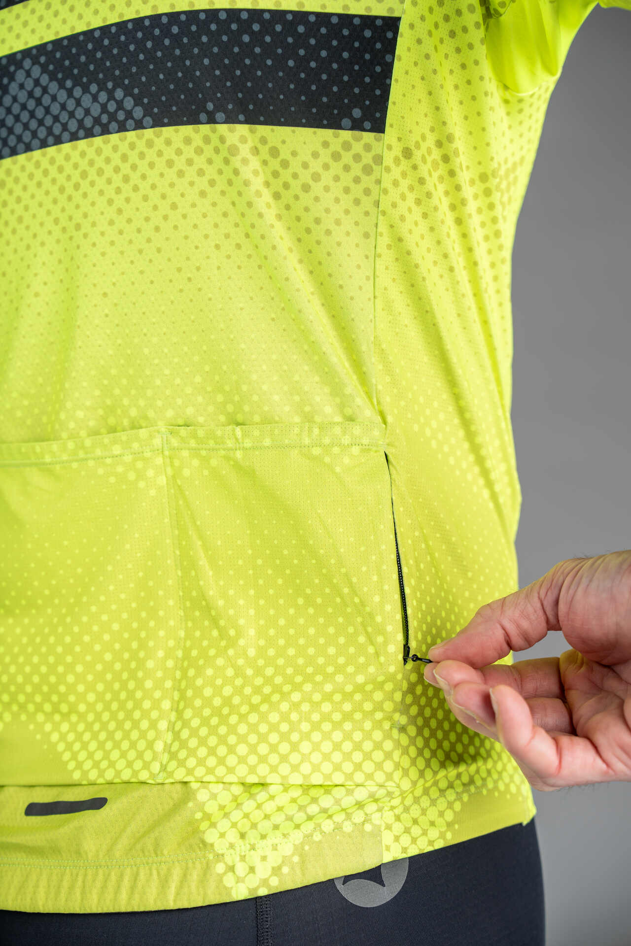 Men's High-Viz Yellow Ascent Cycling Jersey - Back Pockets