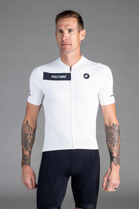Men's White Ascent Cycling Jersey - Front View