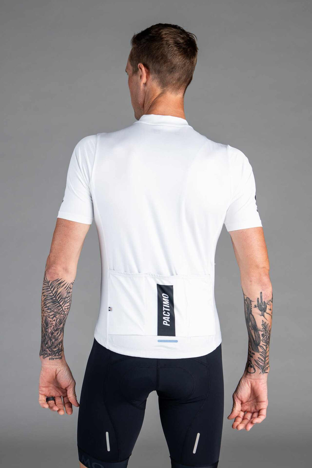 Men's White Ascent Cycling Jersey - Back View