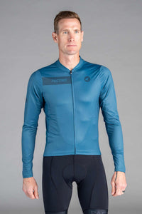 Men's Teal Ascent Long-Sleeve Cycling Jersey - Front View