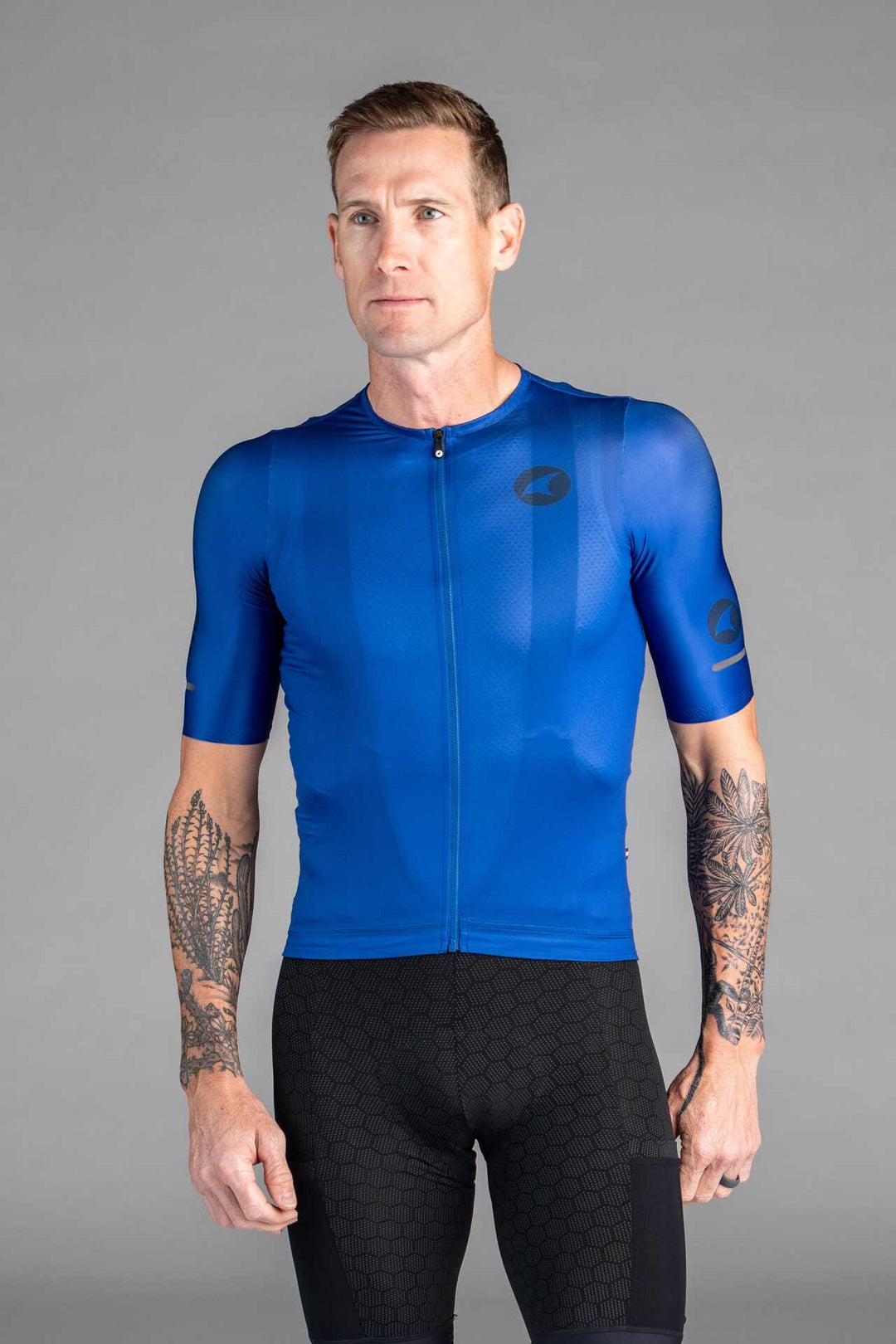 Men's Blue Range Aero Cargo Cycling Jersey - Front View