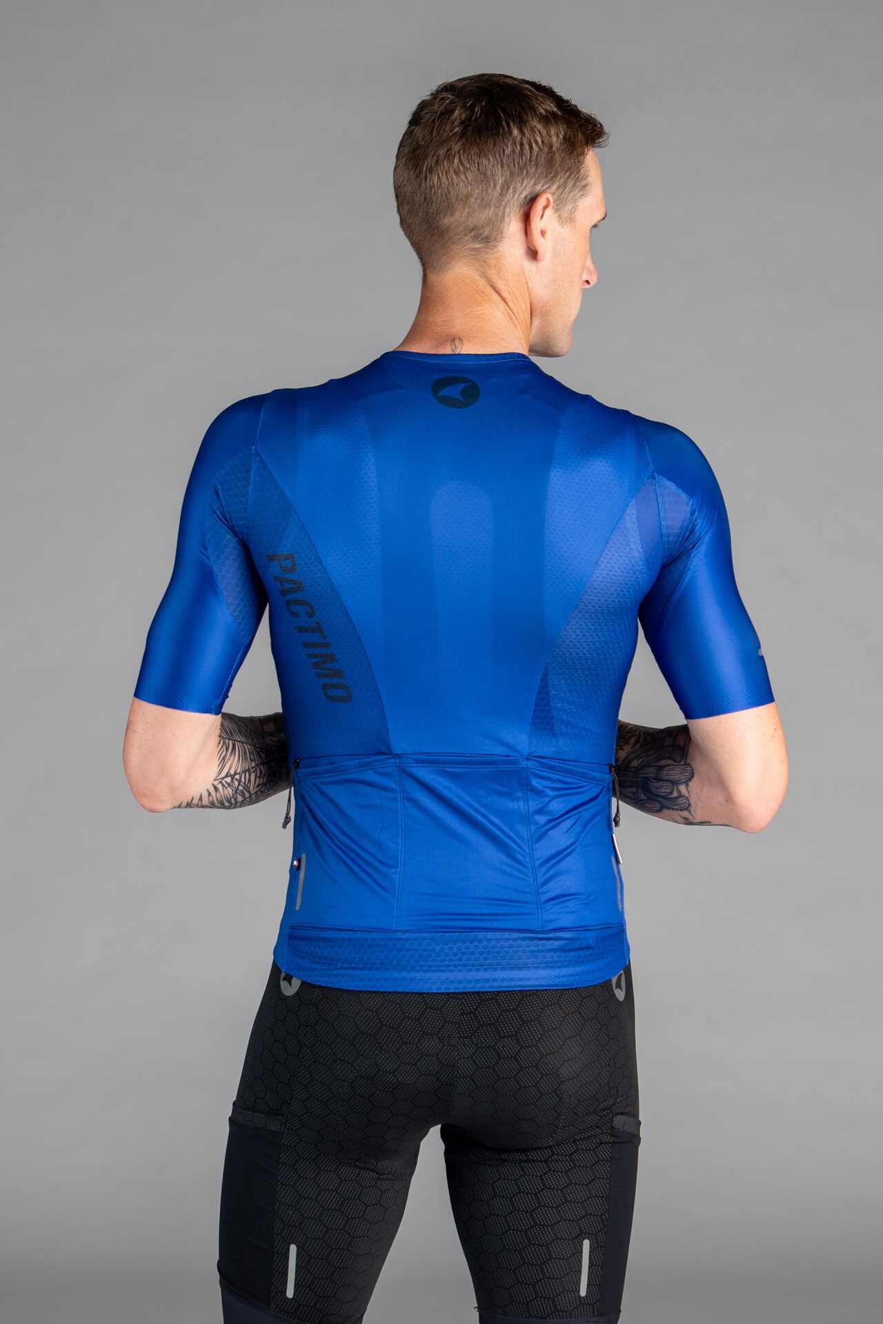 Men's Blue Range Aero Cargo Cycling Jersey - Back View