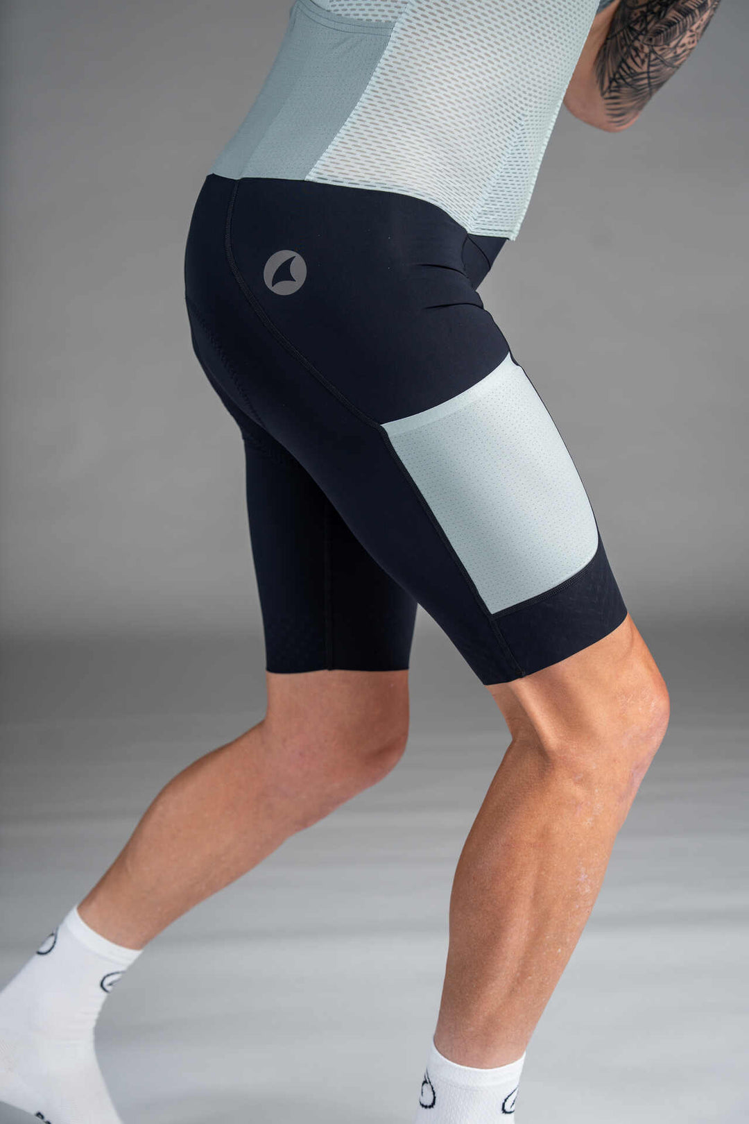 Men's Sage Green Mesh Cargo Cycling Skinsuit - Right Side