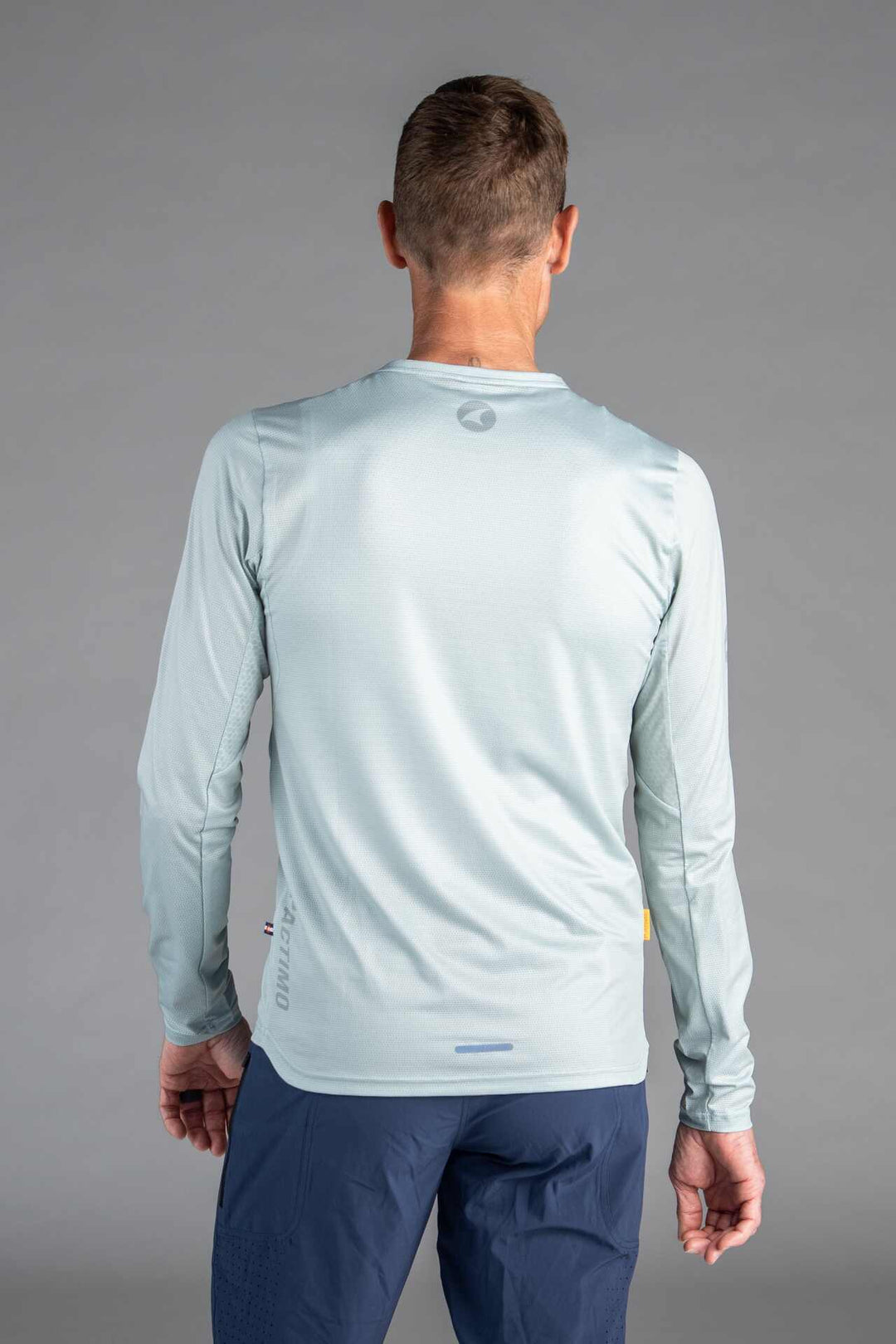 Men's Light Sage Green Long Sleeve MTB Tee - Back View