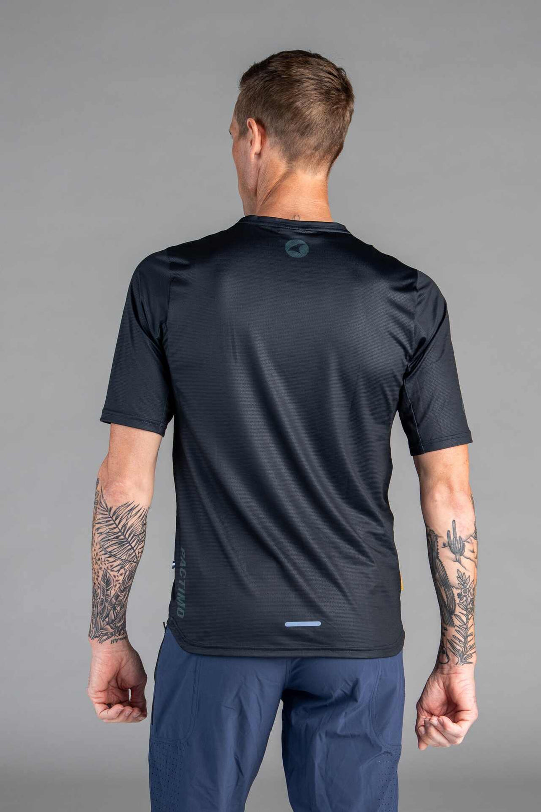 Men's Black Mountain Bike Tee - Back View