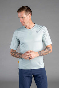 Men's Light Sage Green Mountain Bike Tee - Front View