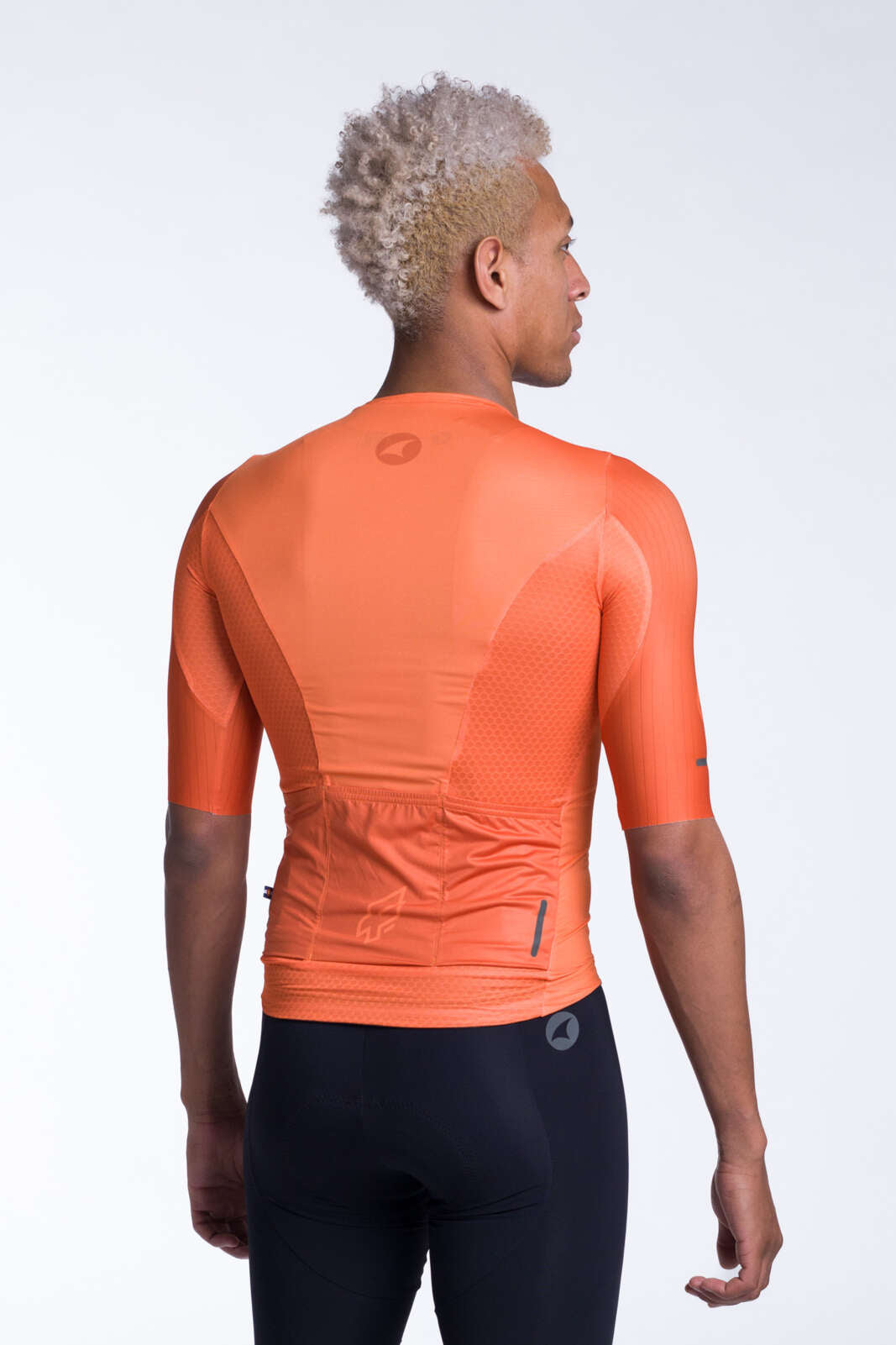Men's Orange Aero Cycling Jersey - Flyte Back View