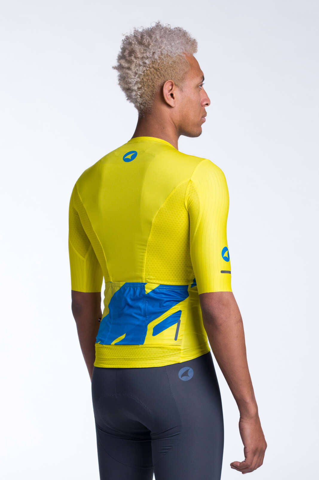 Men's Yellow Aero Cycling Jersey - Flyte Back View