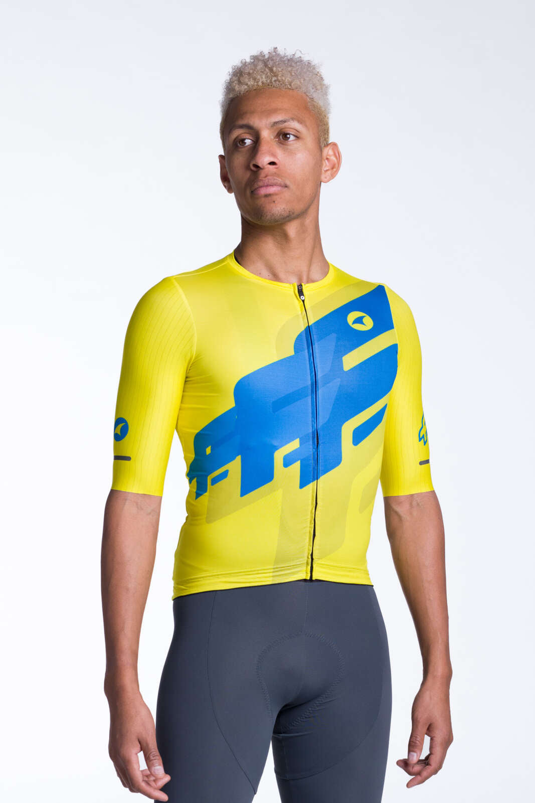 Men's Yellow Aero Cycling Jersey - Flyte Front View