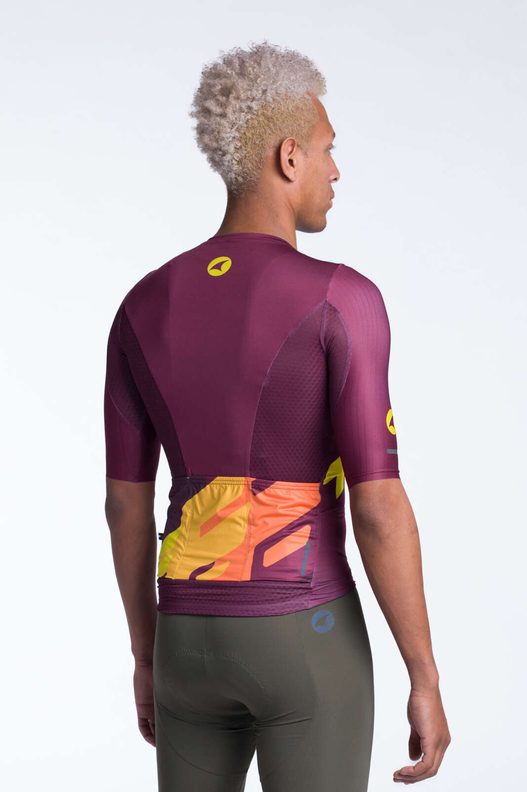 Men's Burgundy Aero Cycling Jersey - Flyte Back View