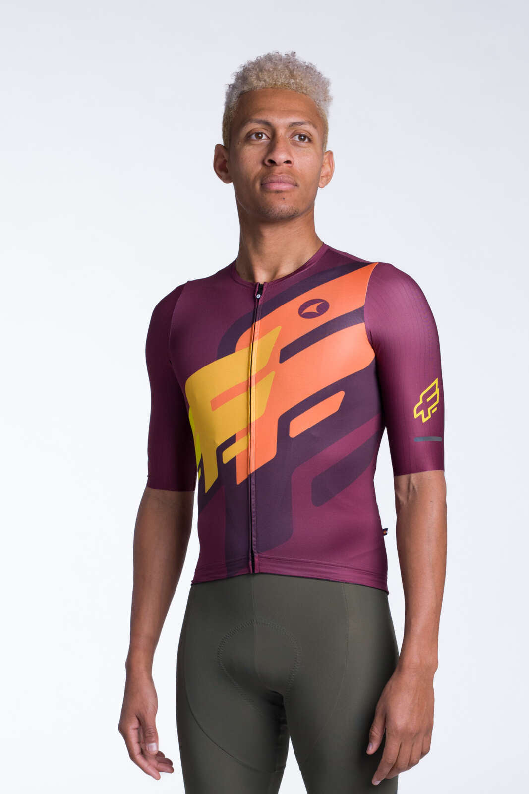 Men's Burgundy Aero Cycling Jersey - Flyte Front View
