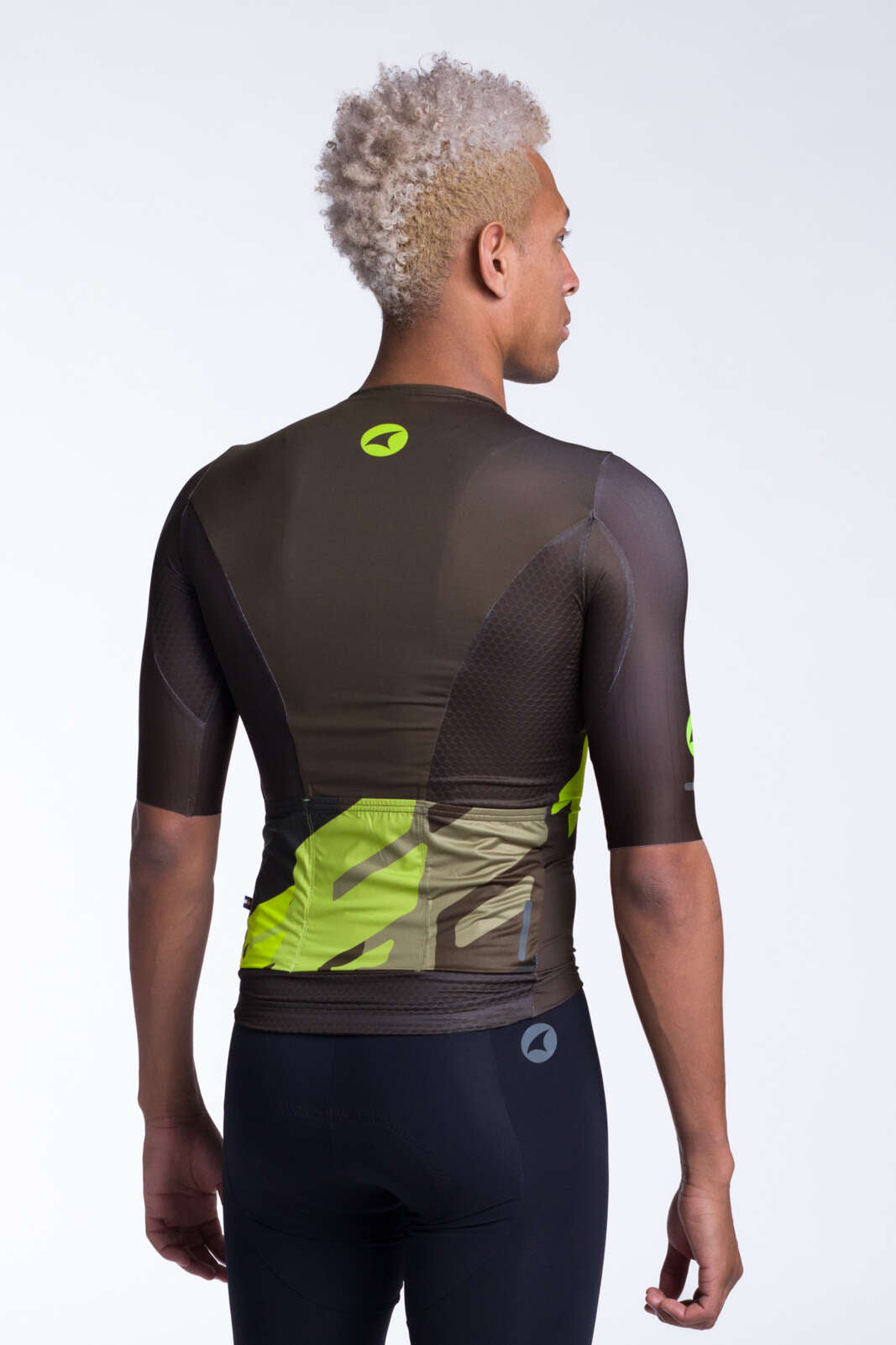 Men's Olive Green Aero Cycling Jersey - Flyte Back View