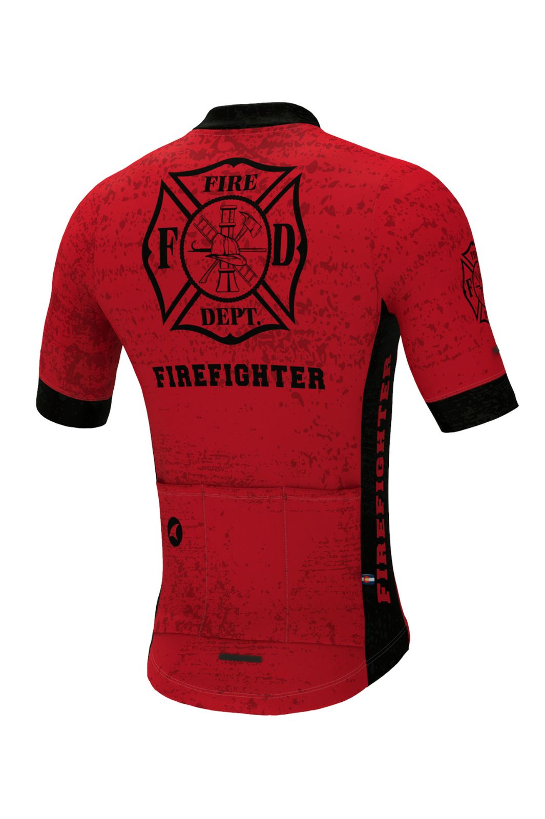 Men's First Responder Firefighter Cycling Jersey - Ascent Aero Back View