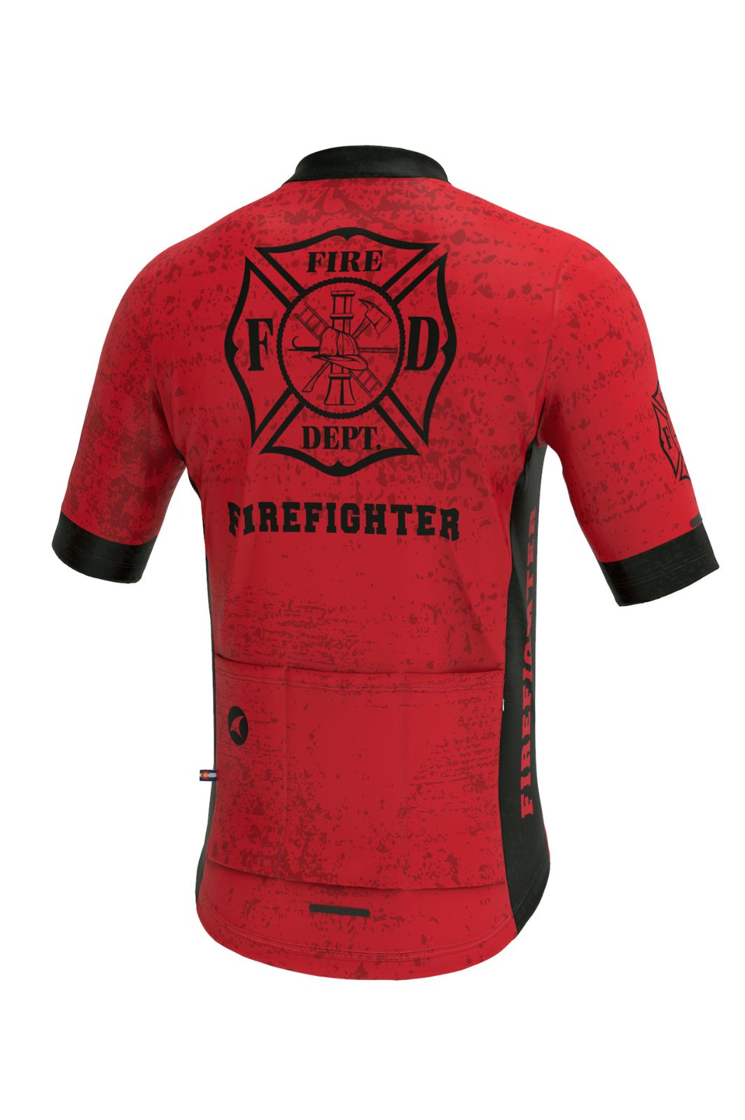 Men's First Responder Firefighter Cycling Jersey - Back View