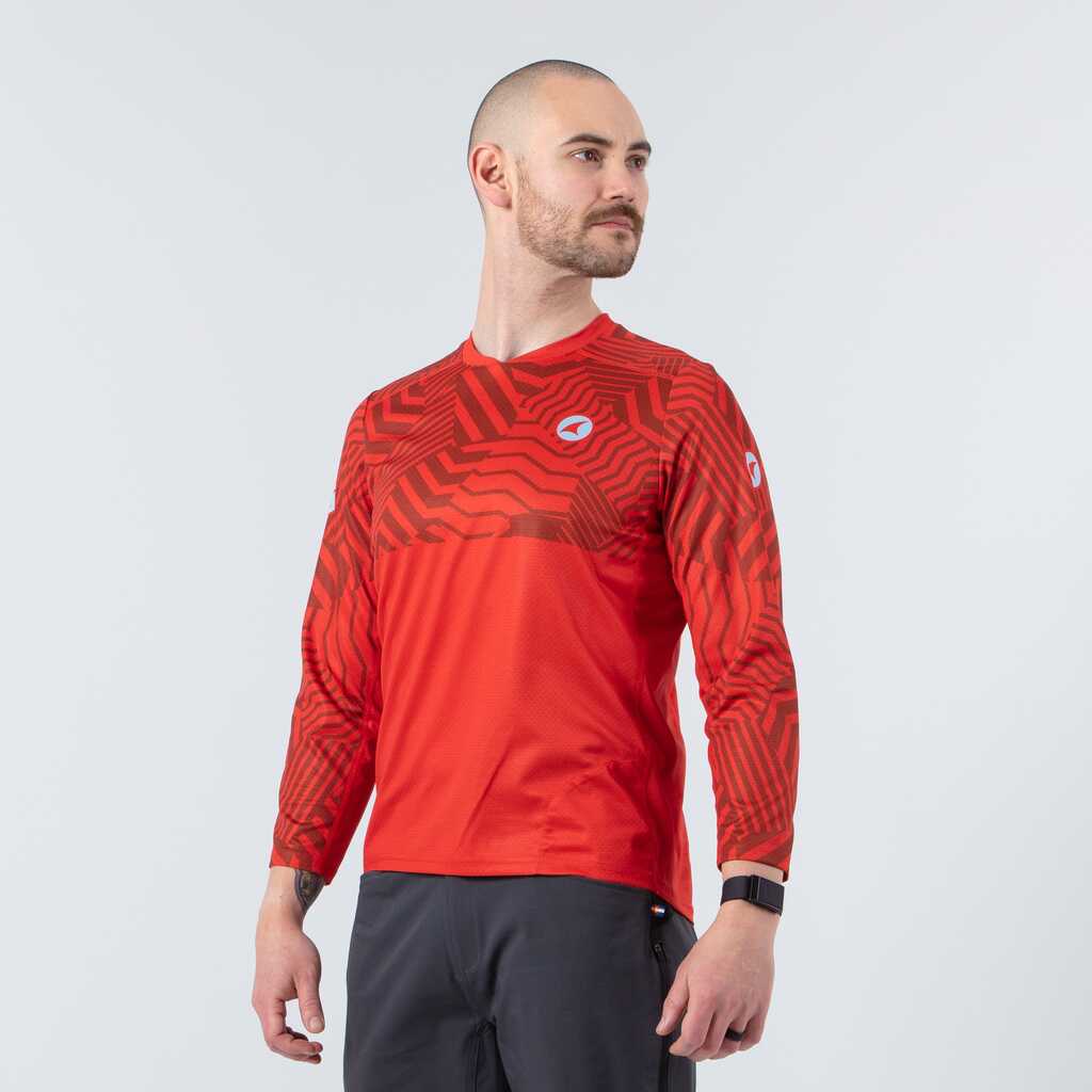 Men's Red MTB Jersey - Terrain 3/4 Sleeve