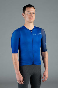 Men's Blue Summit Aero Cycling Jersey - Front View