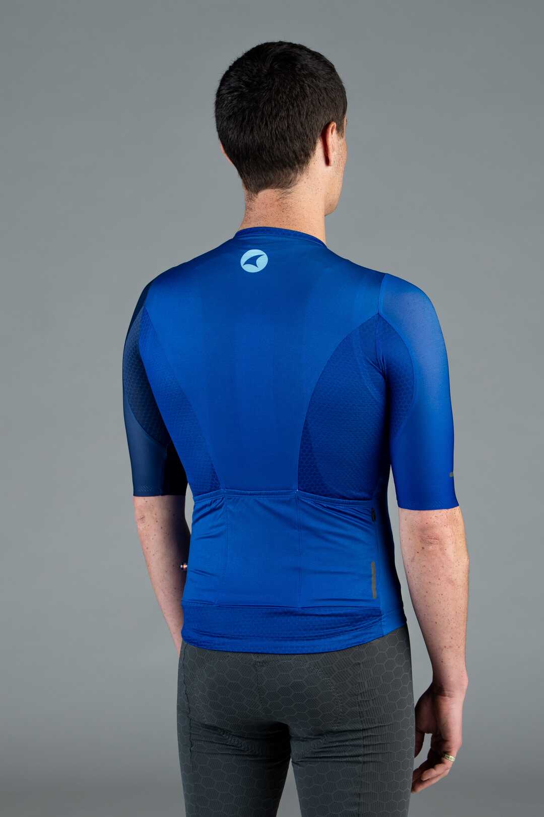 Men's Blue Summit Aero Cycling Jersey - Back View