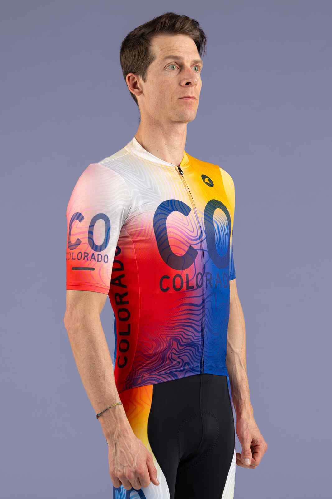 Men's Colorado Flag Cycling Jersey - Ascent Aero Front View