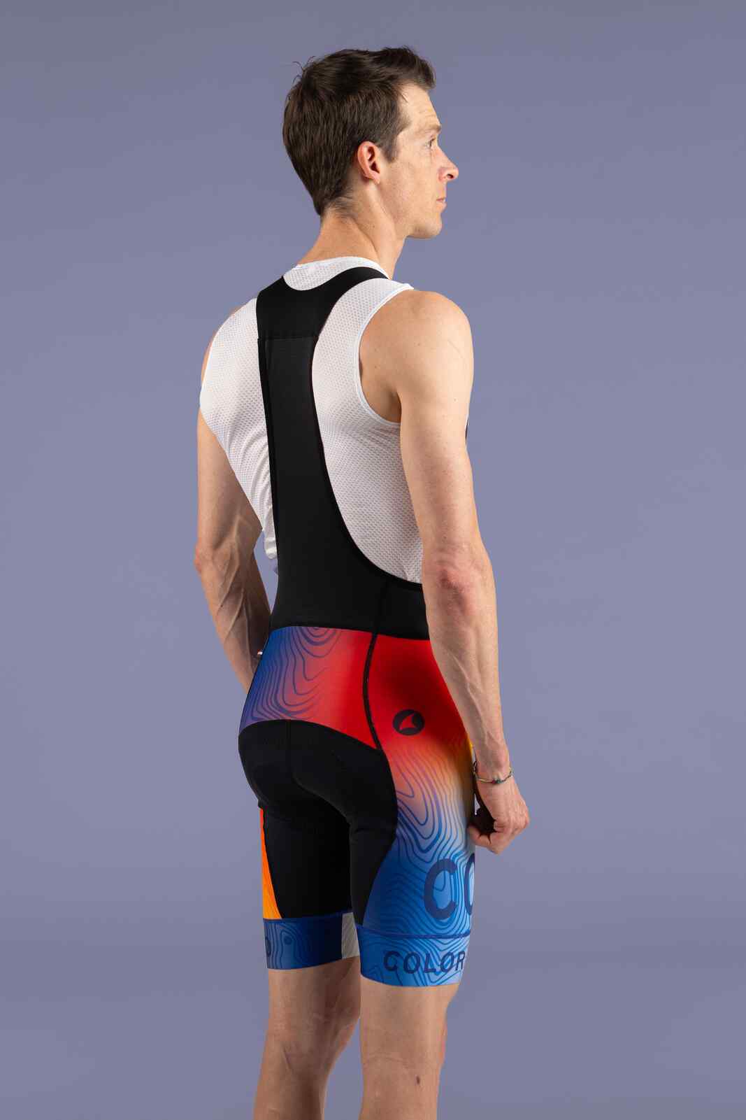 Men's Colorado Flag Cycling Bibs - Ascent Vector Back View