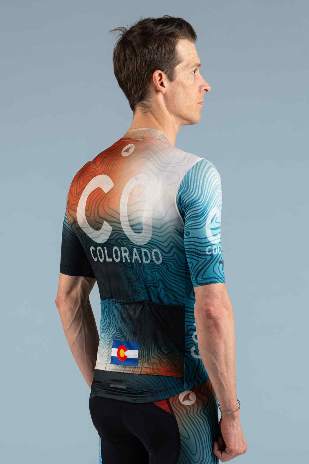 Men's Colorado Geo Cycling Jersey - Ascent Aero Back View