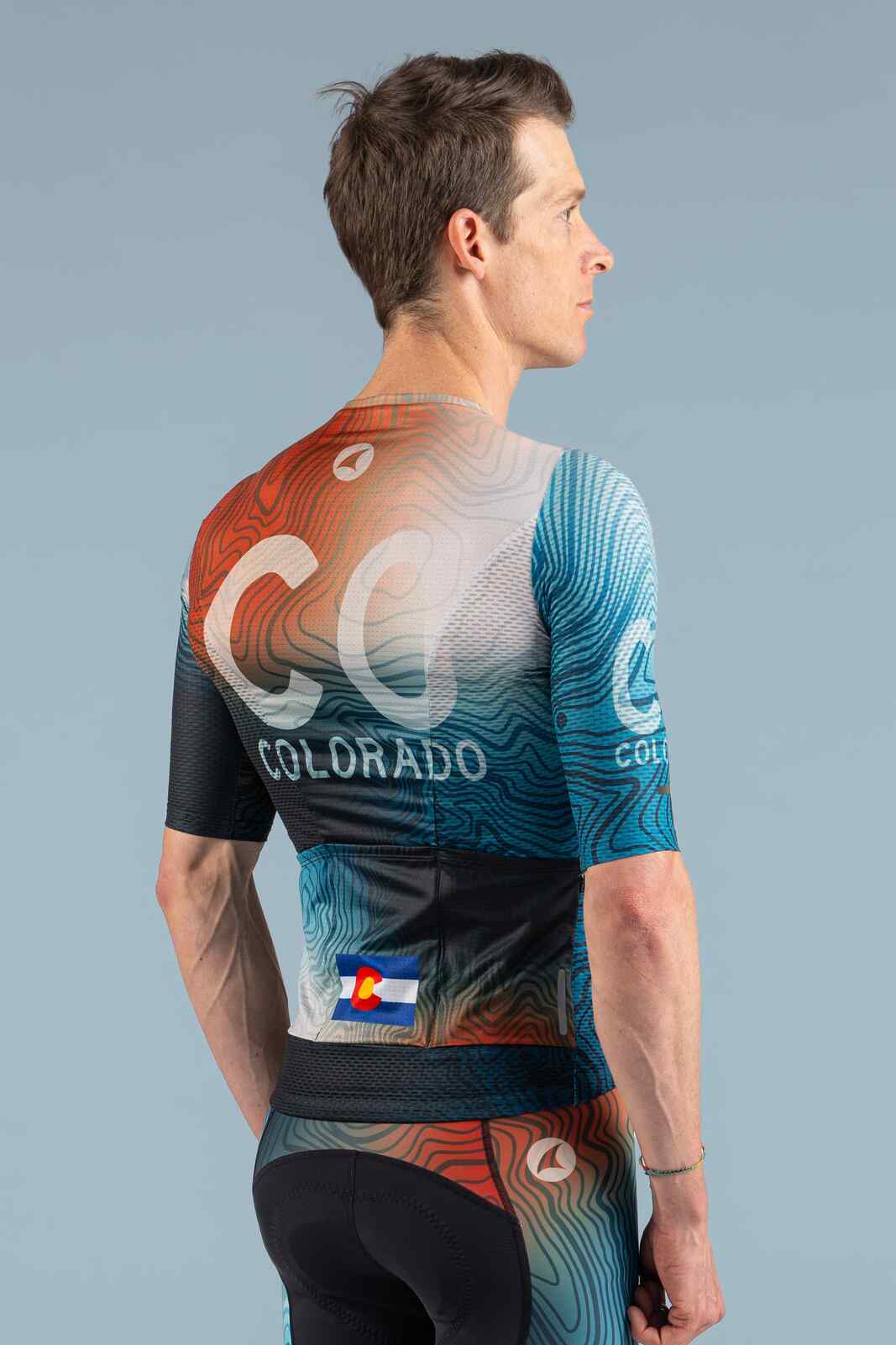 Men's Colorado Geo Mesh Cycling Jersey - Back View