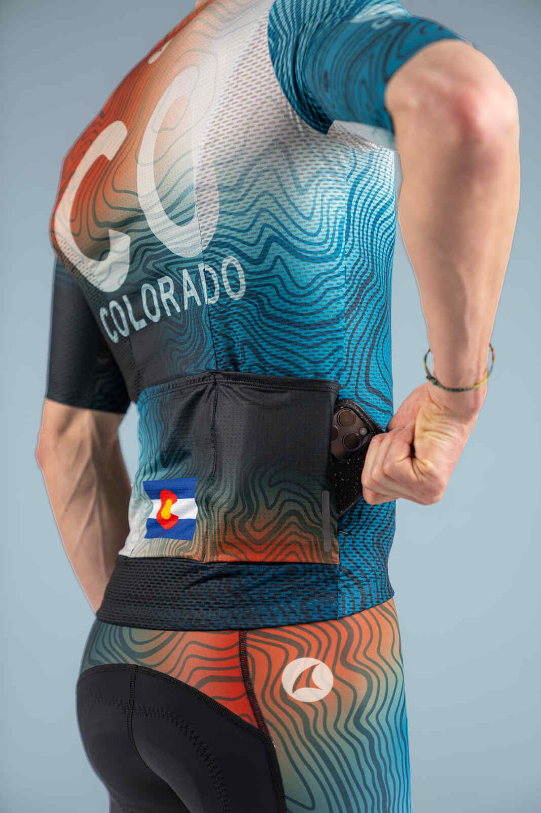 Men's Colorado Geo Mesh Cycling Jersey - Zippered Valuables Pocket