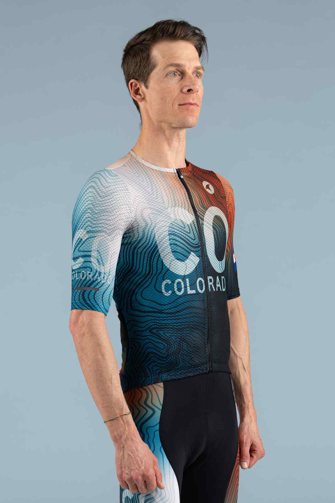 Men's Colorado Geo Mesh Cycling Jersey - Front View