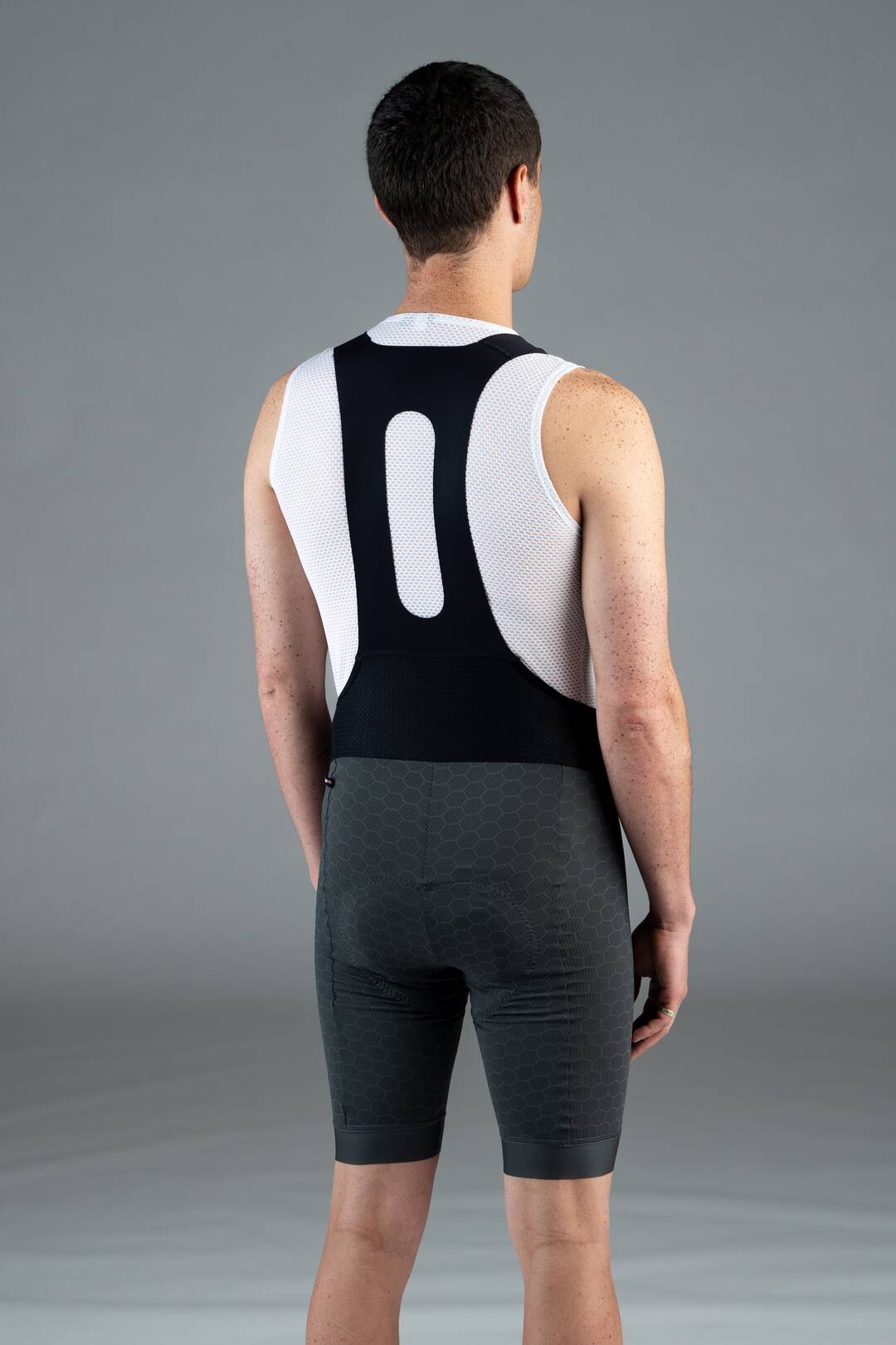 Men's Grey 12-Hour Cycling Bibs - Back View