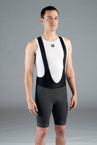 Men's Grey 12-Hour Cycling Bibs - Front View