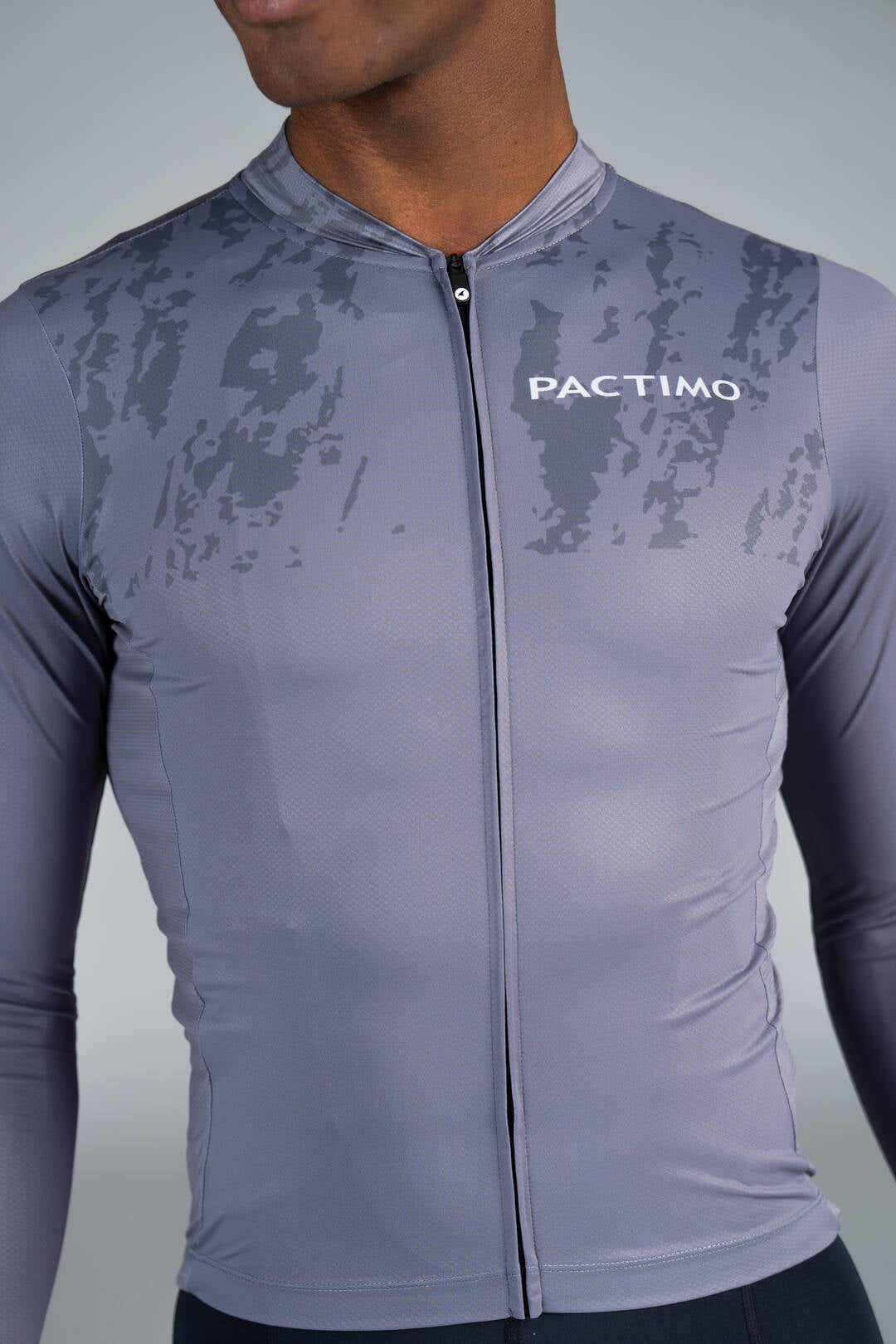 Men's Grey Aero Long Sleeve Cycling Jersey - Zipper