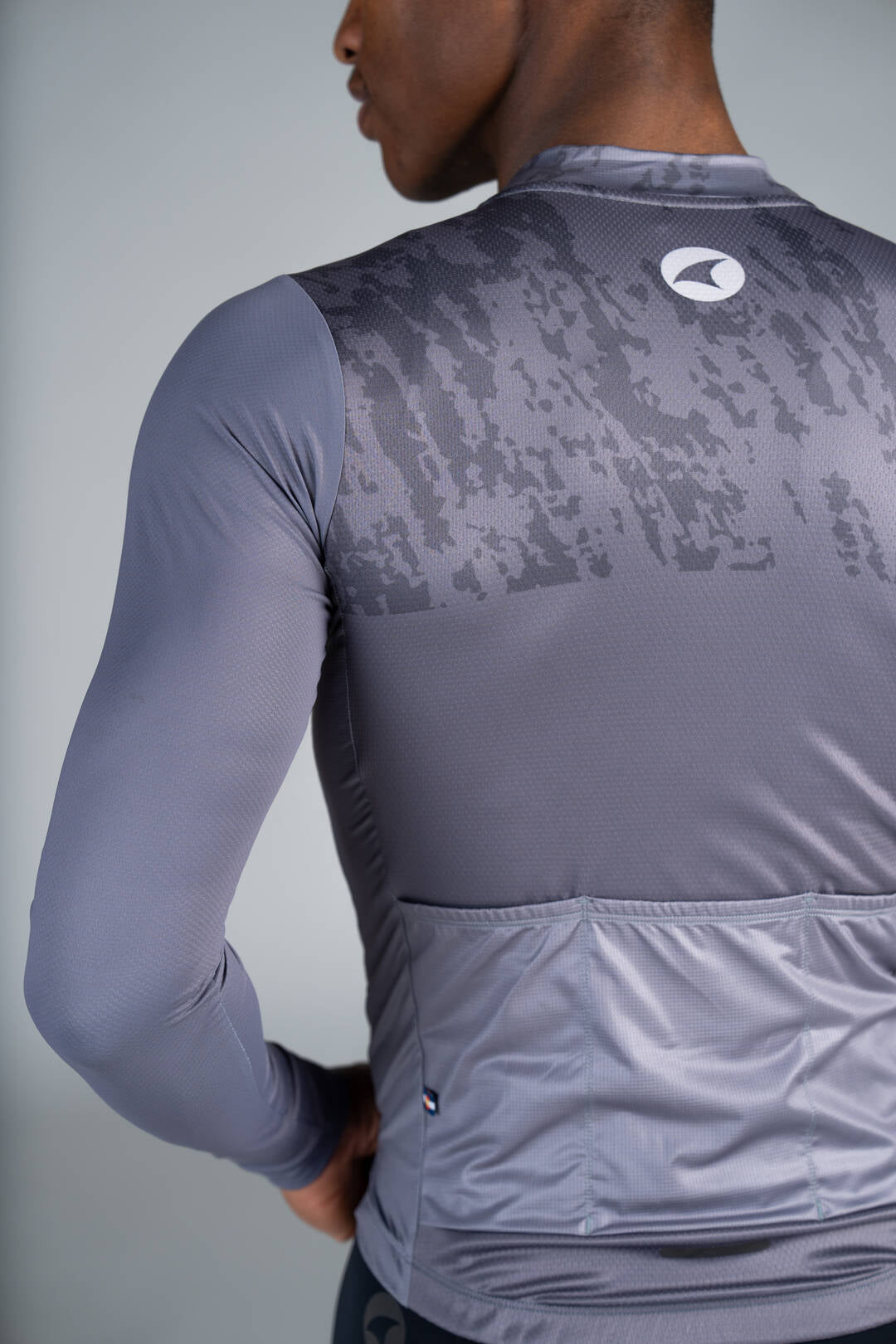 Men's Grey Aero Long Sleeve Cycling Jersey - Sleeve