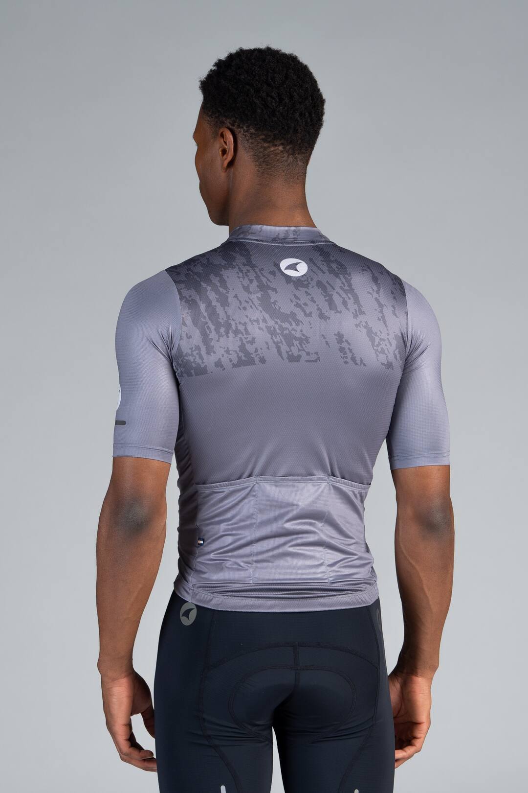 Men's Grey Ascent Aero Cycling Jersey - Back View