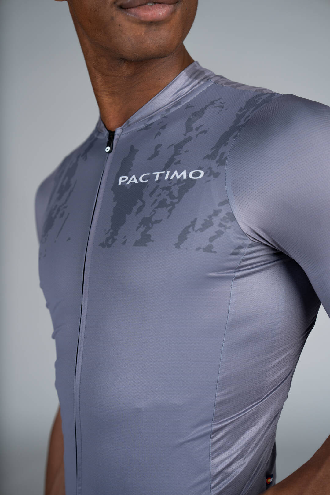 Men's Grey Ascent Aero Cycling Jersey - Front 