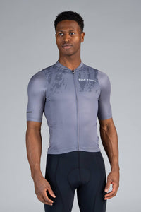 Men's Grey Ascent Aero Cycling Jersey - Front View