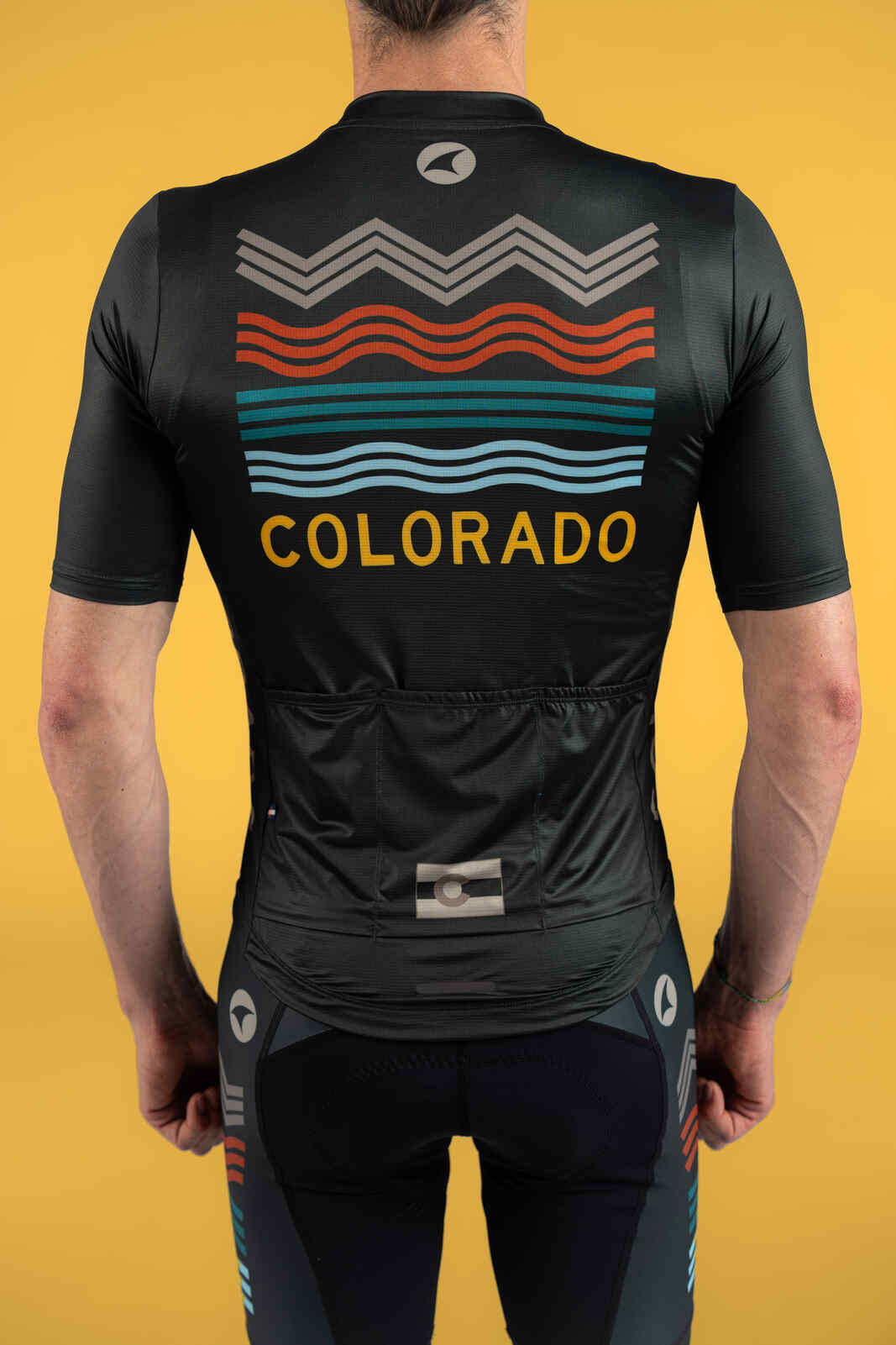Men's Navy Blue Colorado Cycling Jersey - Back Pockets