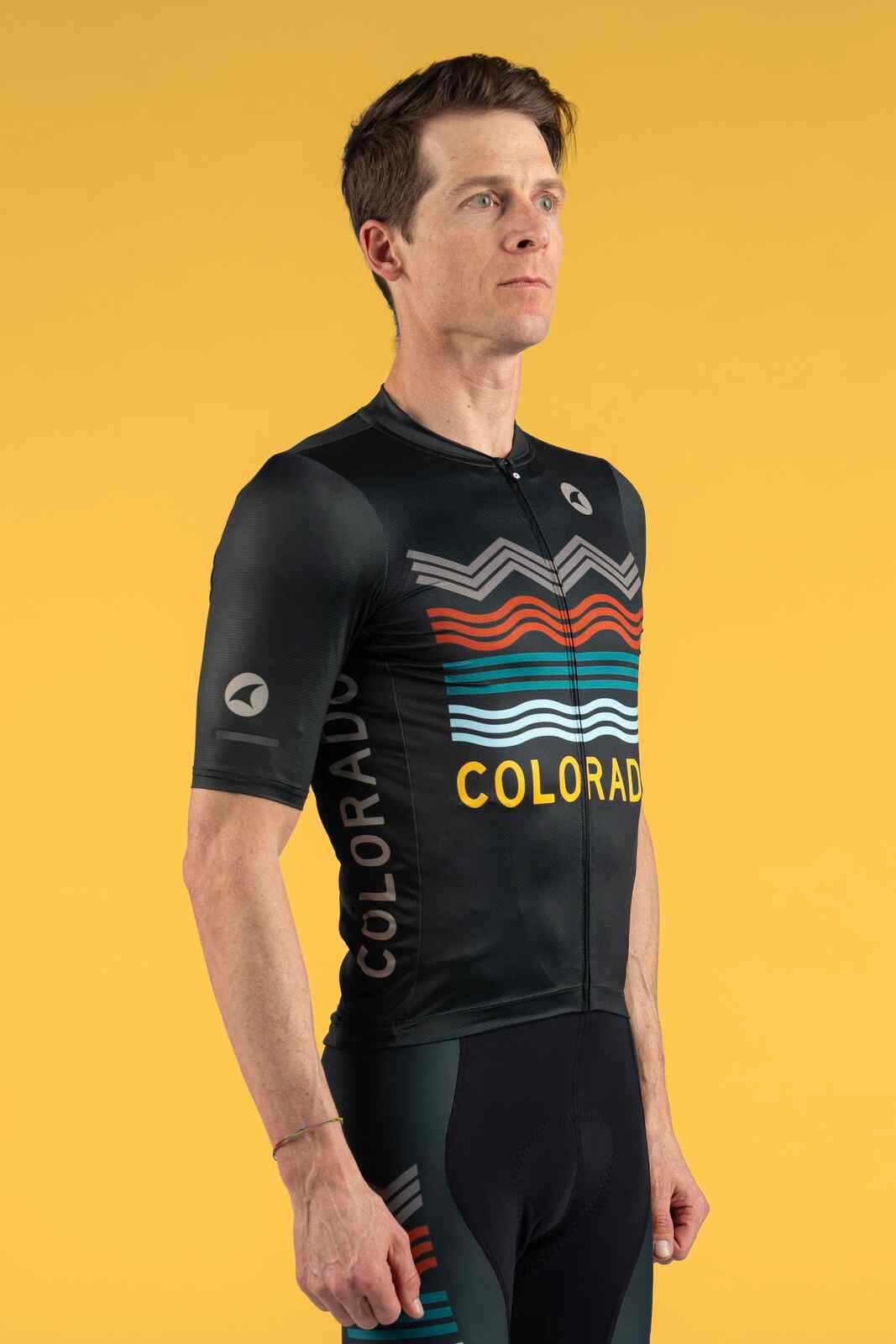 Men's Navy Blue Colorado Cycling Jersey - Front View