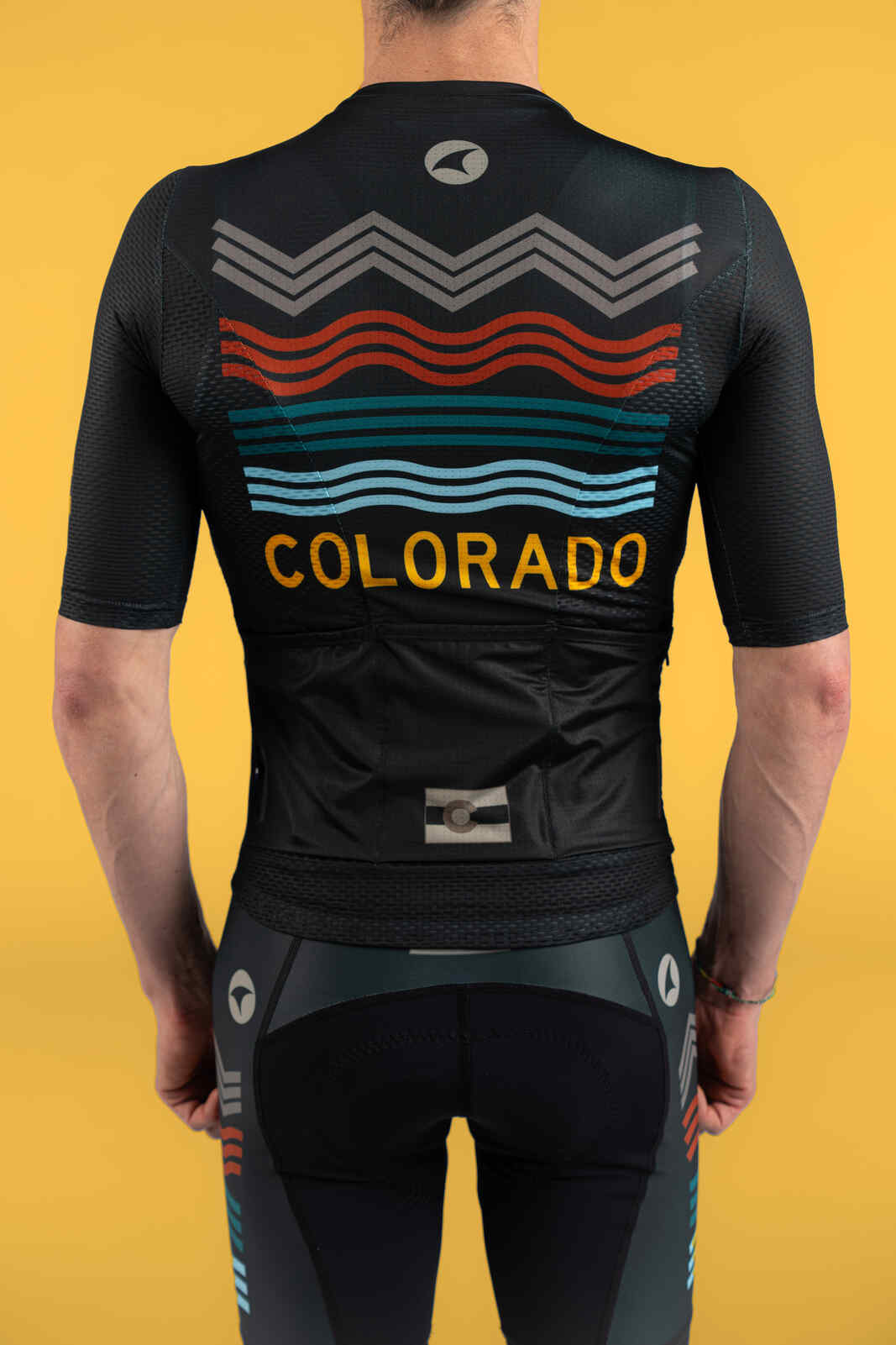 Men's Navy Blue Colorado Mesh Cycling Jersey - Back Pockets