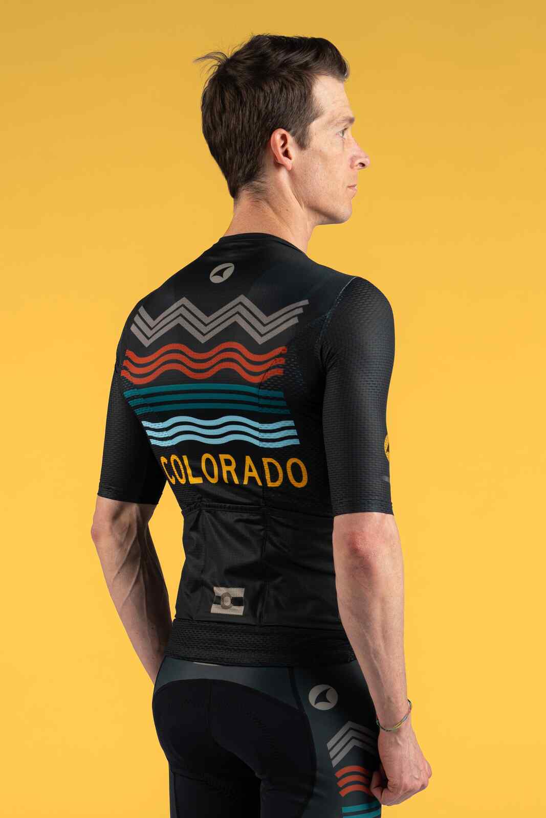 Men's Navy Blue Colorado Mesh Cycling Jersey - Back View