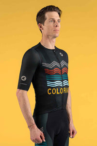 Men's Navy Blue Colorado Mesh Cycling Jersey - Front View