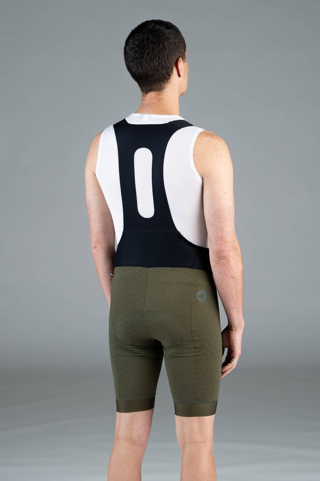 Men's Olive Green 12-Hour Cycling Bib - Back View