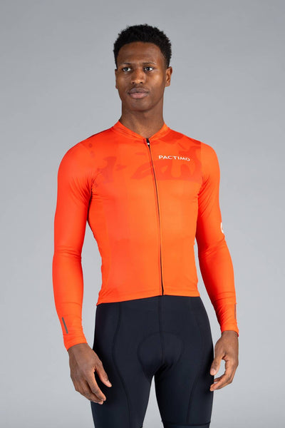 MensRedAeroLongSleeveCyclingJe